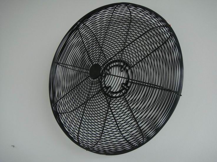 Black powder coated fan guard